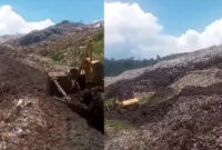 Longsor di TPAS Sarimukti, Tumpukan Sampah Nyaris Timpa Alat Berat (Tangkapan Layar)