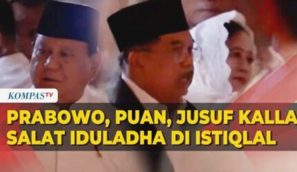 Prabowo, Puan, JK Salat Iduladha di Istiqlal, Momen Lengkap!