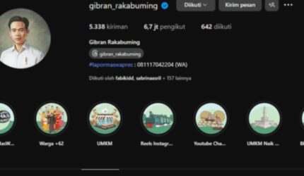 Gibran Unfollow Akun Judi Online, 7 Kali Ganti Nama, Ada Apa?