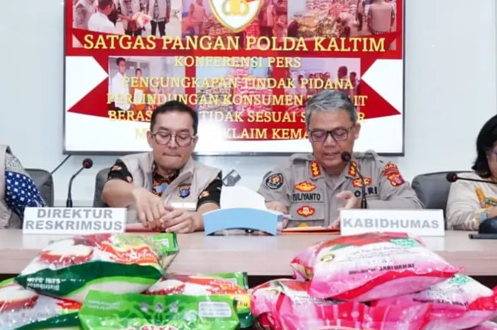 Beras Bermerek Premium Ternyata Oplosan, Polisi Bongkar Penipuan di Balikpapan (Media Polri)