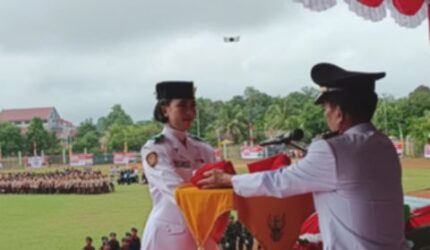 Bupati Bala Pimpin Perdana Upacara HUT ke-80 RI di Stadion Baning